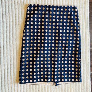 Ann Taylor layered dot cotton pencil skirt, Womens size S, EUC